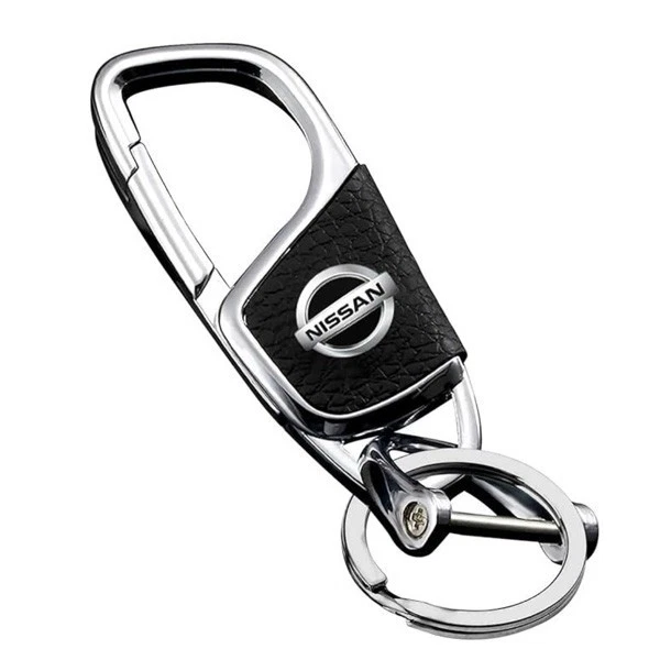 C1291 Nissan кожаный металлический крюк брелок из Японии 3,5» 100% подлинный б/у O3 - Изображение 1 из 4