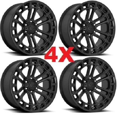 20x10 Fuel Heater Wheels D71820008447 6x139.7 6x5.5 -18mm Matte Black set 4 Foto 1 de 4