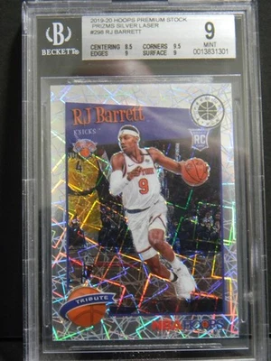 2019-20 Panini Hoops Premium RJ Barrett Prizm Silver Laser Rookie BGS 9 Knicks - Bild 1 von 3