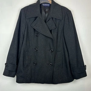 Abrigo Herman Kay Doble Pecho Guisante Mujer XL Gris Mezcla Lana - Imagen 1 de 11