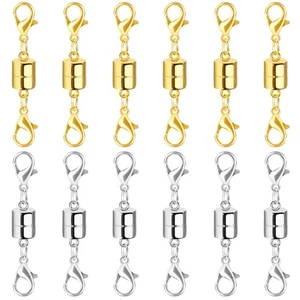 Magnetic Necklace Clasp Extenders 14K Gold/Silver 12PCS for Jewelry - Picture 1 of 6