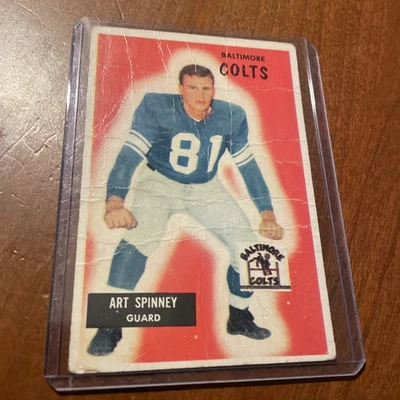 1955 Bowman - Art Spinney #107 Football Card Poor Quality, Filler, Creases - Image 1 of 2