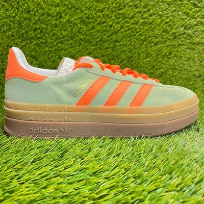 Adidas Gazelle Negrita Mujer Talla 8.5 Verde Naranja Atlético Gamuza Zapatos Tenis Foto 1 de 4