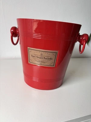  Veuve Clicquot Champagner Kühler in rot Eis Flaschenkühler Eiseimer Rarität  - Bild 1 von 4