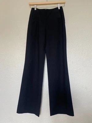 Pantalones de vestir Armani Collezioni para mujer talla 2 negros de lana virgen pierna recta Foto 1 de 4