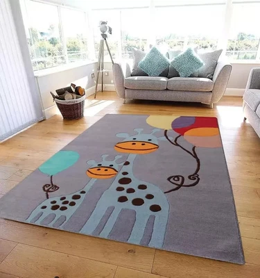Kids Giraff  Print Carpet For Kids Room Nursery Use Carpet 100% Wool Rug 3x5 ft - Image 1 of 4