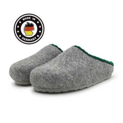 Herren Hausschuhe Fußbett Filzclogs Filzpantoffel Filz Pantoffel Grau 40-47 NEU - Bild 1 von 4