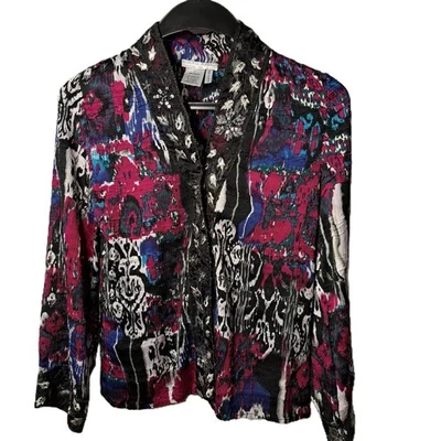 Chaqueta Blazer Alberto Makali Mujer Negra Blanca Fucsia Bordada Estampada Pequeña Foto 1 de 4