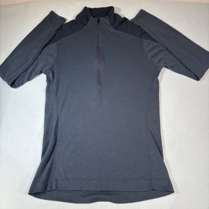 Capa Base Smartwool Hombres Grande Peso Medio Embudo Cremallera Gris 100% Lana Merino Logo - Imagen 1 de 11