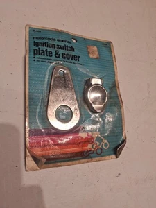 Motorcycle Dixie Chrome Universal Ignition Switch Cover Cap W/ Plate M-806 NOS - Picture 1 of 6