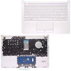 Fits For HP 14-DK0098NB Keyboard Complete Housing Palmrest + Touchpad UK White