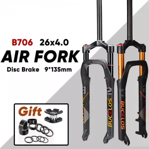Snow Bike Fat Fork 26*4.0inch Mountain Bike Air Suspension Fork Bicycle Parts - Picture 1 of 21