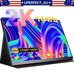 UPERFECT 2K 144HZ Portable Monitor, 16.0'' QHD IPS 2560*1440 USB C HDMI Monitor - Picture 1 of 7