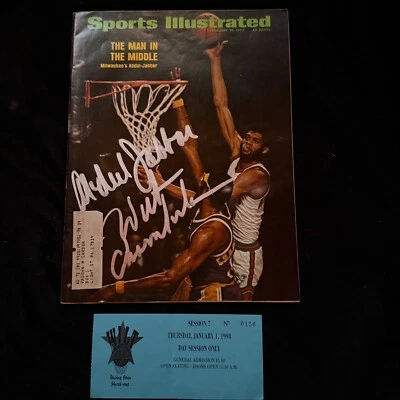 One of a Kind-Wilt Chamberlain/Abdul-Jabbar S.I. 1973 Autographed Magazine - Image 1 of 3