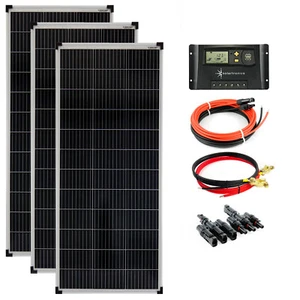300 Watt 12V Solar Set 20A Laderegler gelb Solaranlage Inselanlage Garten Campin - Bild 1 von 8