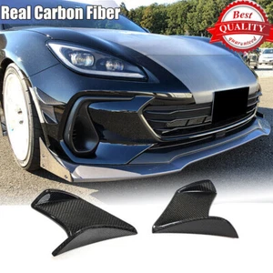 For Subaru BRZ 2022-2023 REAL CARBON FIBER Front Side Splitters Canard Fins Trim - Picture 1 of 12