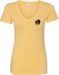 Buy Cool Shirts Buffalo Patch Pocket Print Ladies V-Neck Shirt - Picture 1 of 11