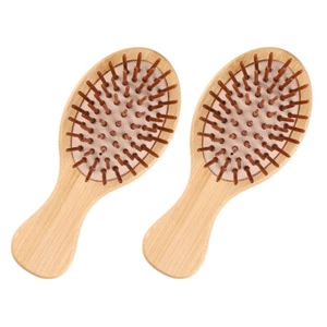 2Pcs Wooden Combs Cushion Massager Combs Hair Massage Comb Paddle Hairbrush - Picture 1 of 12