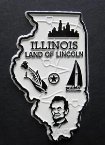 IMÁN FLEXIBLE ILLINOIS ESTADO EE. UU. 2 pulgadas TIERRA DE LINLINCOLN - Imagen 1 de 1