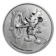 New Zealand Mint $2 Niue Disney Steamboat Willie 2017 1 oz .999 Silver Coin