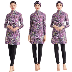 Traje de baño musulmán modesto para mujeres hijab cubierta completa burkini árabe verano - Imagen 1 de 13