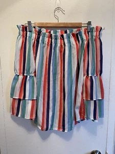 Striped Multicolored Womens Top Strapless Blouse. NWT. Size xs - Picture 1 of 7