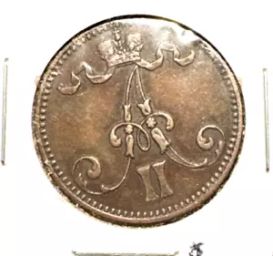 Finlandia 1866 5 penny KM 4,1 XF - Foto 1 di 2