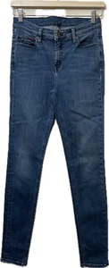 Tommy Hilfiger Nora denim jeans blue skinny fit pocket logo size 10 W28 L32 Tall - Picture 1 of 10