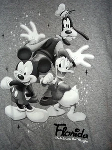 NEW L MICKEY GOOFY D DUCK FLORIDA ADULT T SHIRT heather gray by DISNEY - Imagen 1 de 2