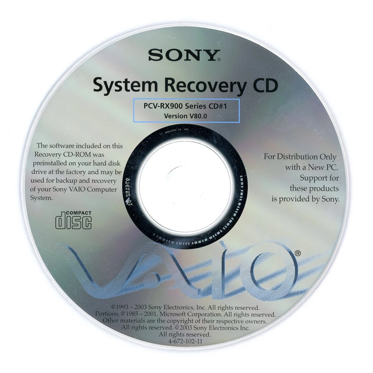 Sony Vaio Recovery Disc for sale | eBay
