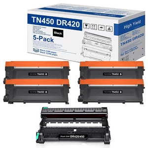 1 TN450 Toner + 1 DR420 Drum Set Lot For Brother IntelliFax-2840 HL-2270DW - Picture 1 of 19