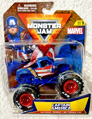 SPIN MASTER 2024 MONSTER JAM SERIE 1 MARVEL CAPITÁN AMÉRICA ESCALA 1:64 **NUEVO** Foto 1 de 4