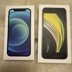 BOX ONLY Apple iPhone 12 Blue Mini 256GB & IphonSE, Black 64gb NO PHONE NO CABLE - Zdjęcie 1 z 7