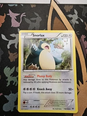 Pokemon TCG Snorlax 118/162 XY Breakthrough Regular Uncommon Card - Image 1 of 2