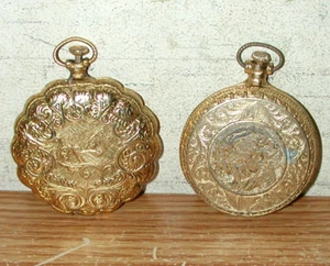 OROLOGIO DA TASCA VINTAGE DONNA PLACCATO ORO CASSA COMPATTA POLVERE MISURA CON SPECCHI - Foto 1 di 14