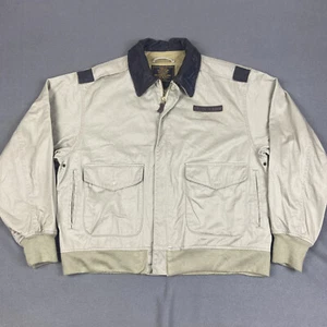 Cockpit Jacket Mens Medium Brown Military A-2 Aviator Flight Leather Bomber - Picture 1 of 13