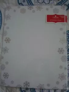 30 Schneeflocke Urlaub Briefpapier Blätter von Carlton, weiß mit Schneeflockenrand - Bild 1 von 2