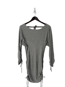 Lovers + Friends Gray Ruched Mini Dress size medium low back - Picture 1 of 2