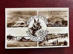 RPPC c1950’s Prestwick Airport, Glasgow, Scotland Vintage Real Photo Postcard - Picture 1 of 2