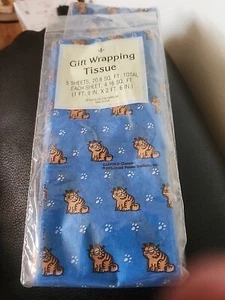 Garfield Gift Wrap Wrapping Tissue Sealed 5 Sheets Gibson Greeting Cards C3 - Picture 1 of 5