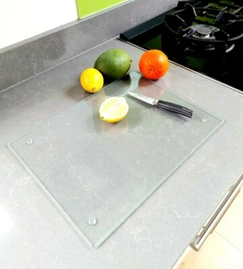 🔥 Glass Chopping Board Clear Worktop Saver Kitchen Cutting 40 x 30 cm 🔥 - Picture 1 of 8