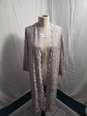 R & M Richards Metallic Sheer Lace Jacket Size 18w - Imagem 1 de 4