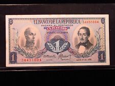 COLOMBIA 1 Peso 1970 P404 AU+ Banco de la República Banknote Money h1004