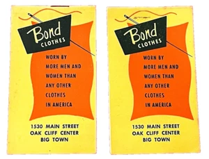 Bloc de notas publicitario Bond Clothing Stores 1959 2 originales tamaño bolsillo calendario - Imagen 1 de 6