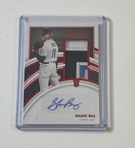 2022 Panini Immaculate Shane Baz Jersey Relic Ruby Parallel RC Auto 17/49 RAYS - Picture 1 of 2