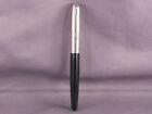 Parker Vintage Super 21 Black Fountain Pen-Feather clip-broad point