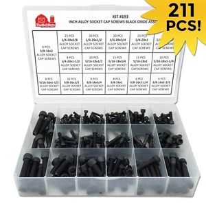 ALLOY Allen Socket Head Cap Screws Bolts Black Oxide Assortment 1/4" 5/16" 3/8" - Picture 1 of 3