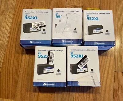5 X Dataproducts Black XL Single Ink Cartridge FOR HP 952XL Ink Series (F6U19) - Image 1 of 4