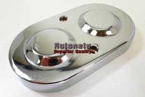 Cubierta de cilindro maestro tapa superior doble GM cromo aluminio Chevy Pontiac Hot Rod - Imagen 1 de 2