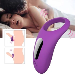 Men Penis Cock Ring Vibrator G-spot Dildo Massager Sex Toys For Women Couples - Picture 1 of 14